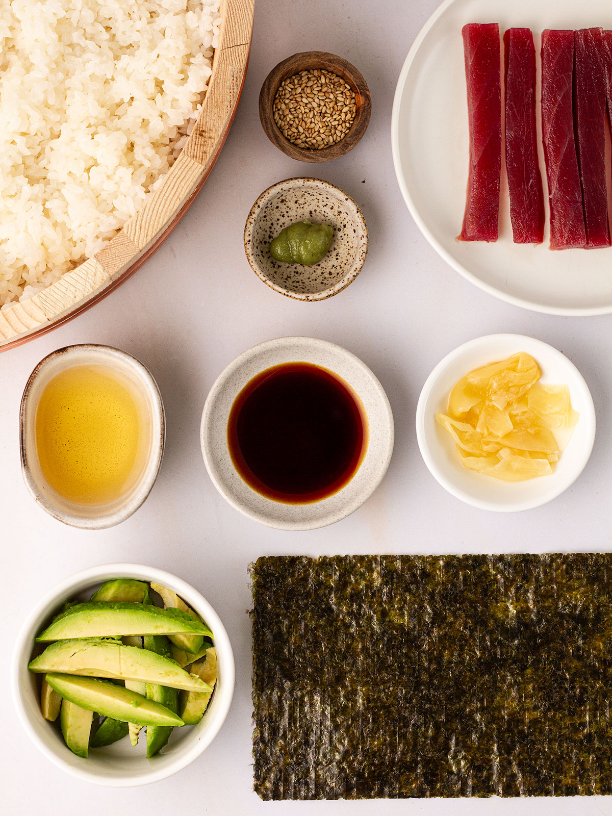 Ingredients on a white background.